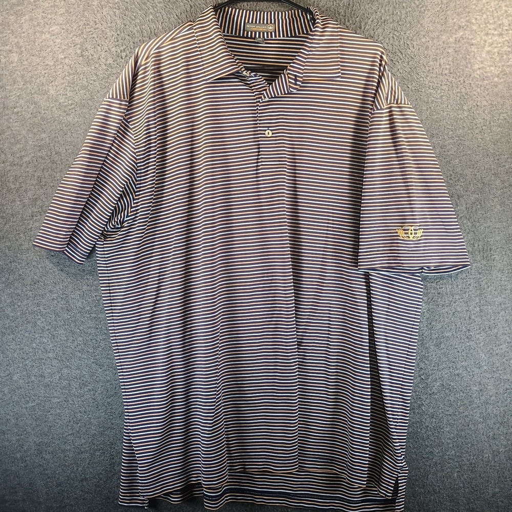 Peter Millar Summer Comfort Polo Shirt Men XXL Striped Golf Stretch Lightweight